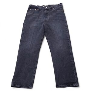 Levi's Premium Ribcage Straight Ankle High Rise Jeans Washed Black Size 32***